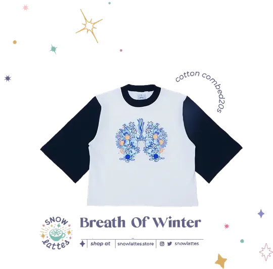 Breaths of Winter -  Embroidery Cropped Tee