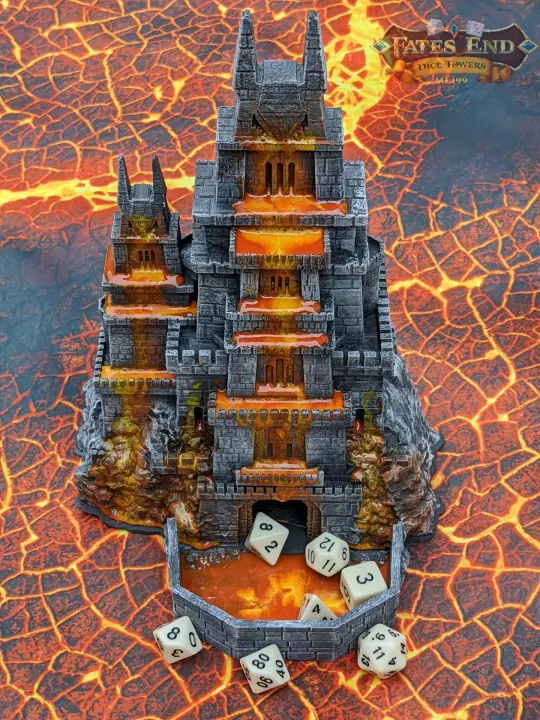 Dragonborn Dice Tower - Fate's End Collection - Channel the Fiery Soul of Dragonkind with Every Fateful Roll.