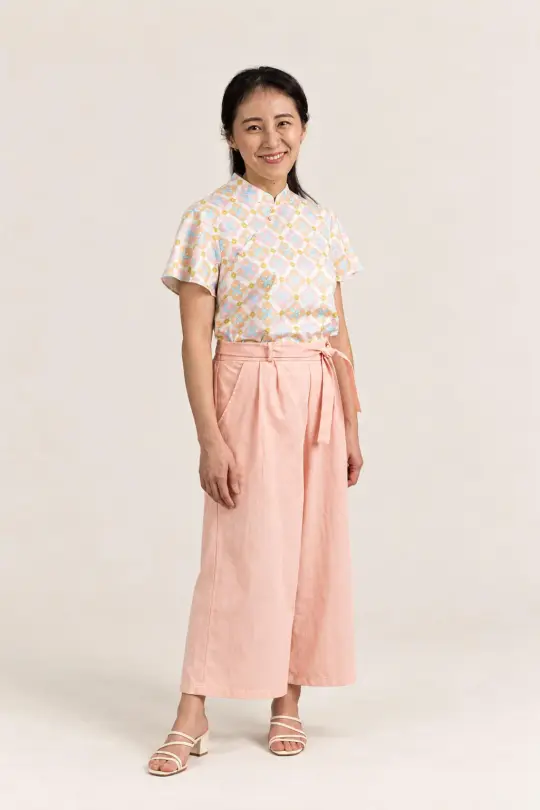 Ladies Marie Top - Cream Lucky Coins