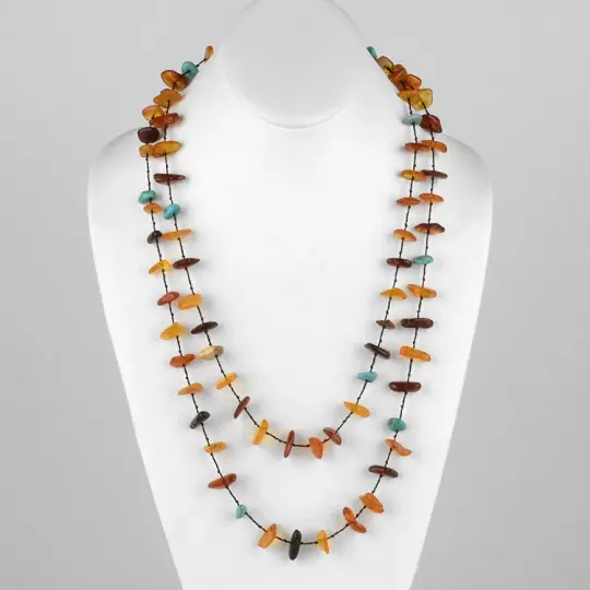 Floating Nuggets of Amber & Turquoise