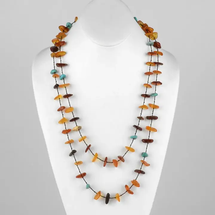 Floating Nuggets of Amber & Turquoise