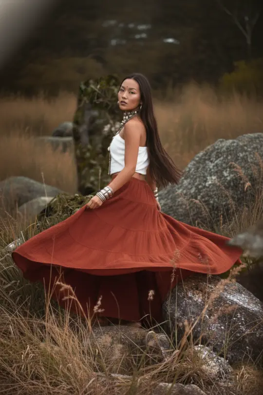 Maxi Boho Gauze Skirt Alisa