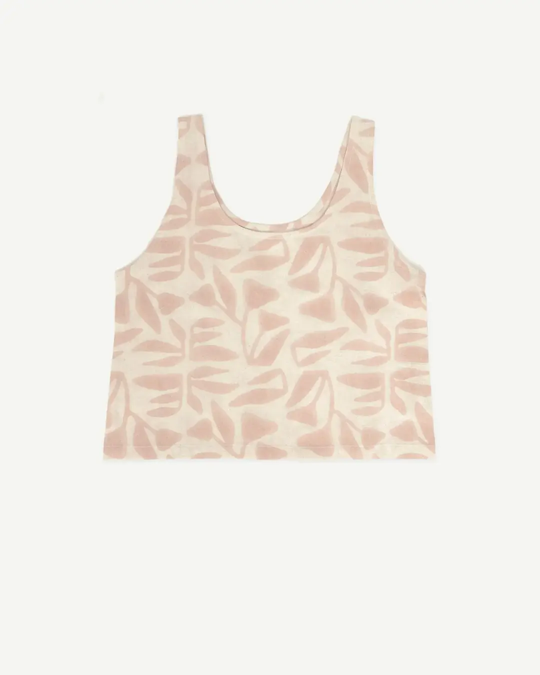 Botanical Block Print Cotton Tank Top