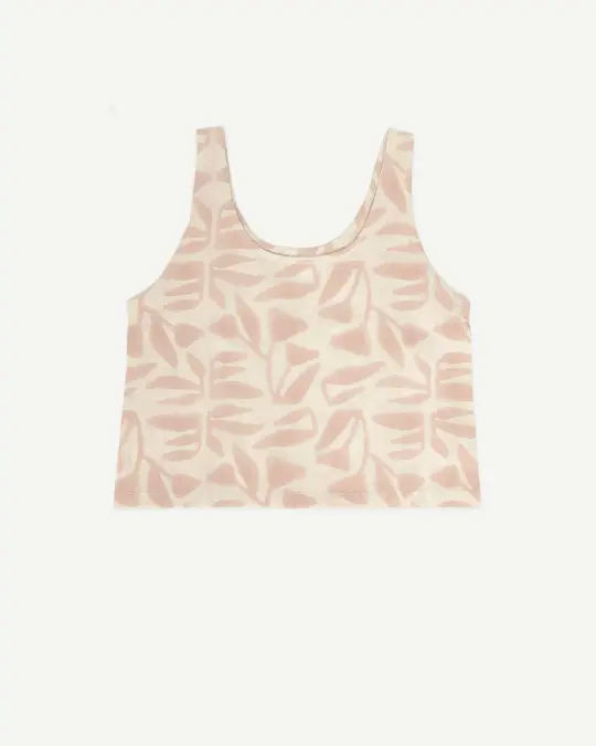 Botanical Block Print Cotton Tank Top