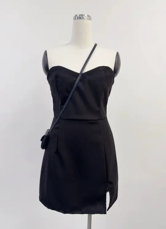 SAMPLE #412 - S/M Sweetheart Purse Mini Dress - Black / Navy