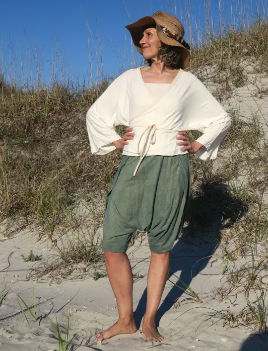 Kimono Wrap Cropped Shirt