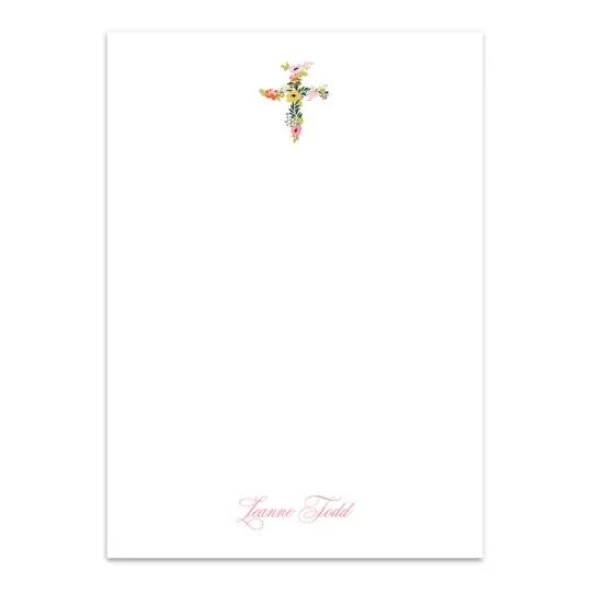 Women's Multi Floral Cross Custom Notepad