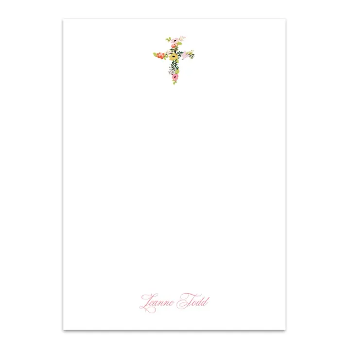 Women's Multi Floral Cross Custom Notepad