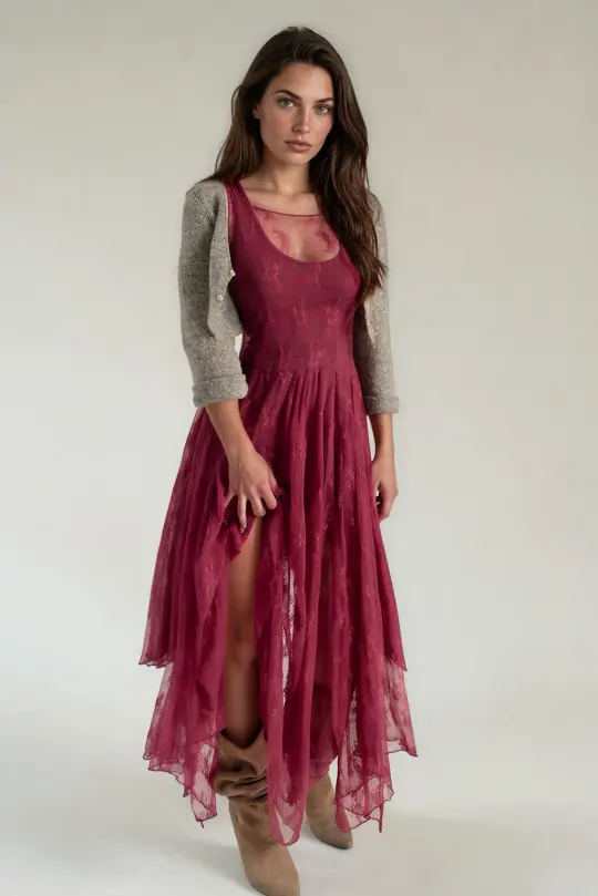 Juliette Dress in Burgundy