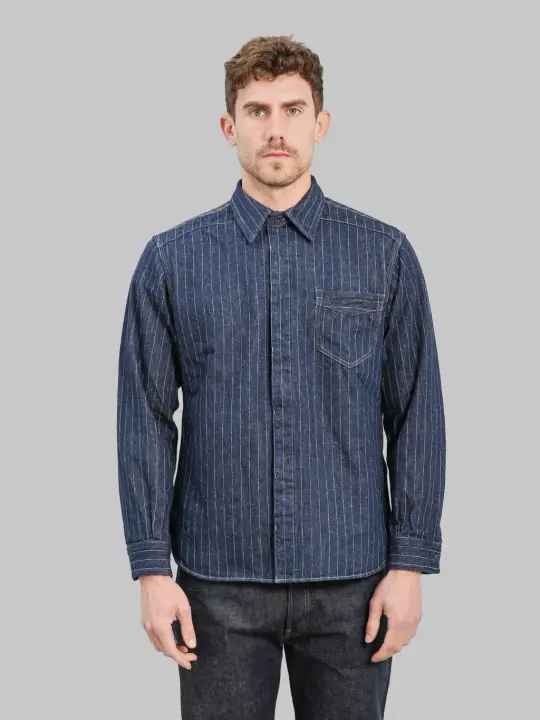 Deluxeware 7630A 20th Anniversary Wabash Indigo Denim Nel Shirt