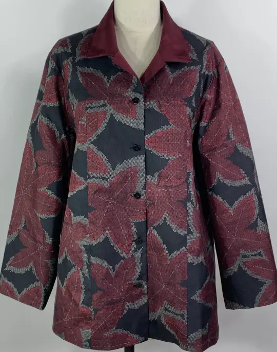 Black and Red Bold Maple Car Coat