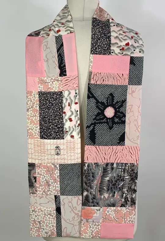 Pink and Black Ume Scarf