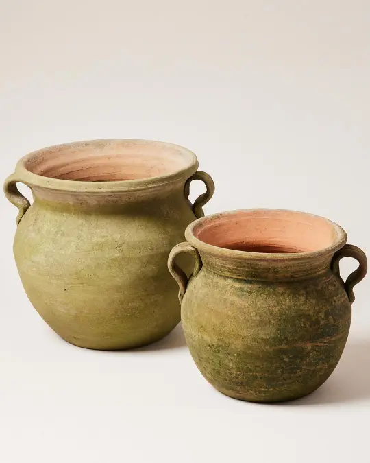 Aged Terracotta Garden Pot - Confit