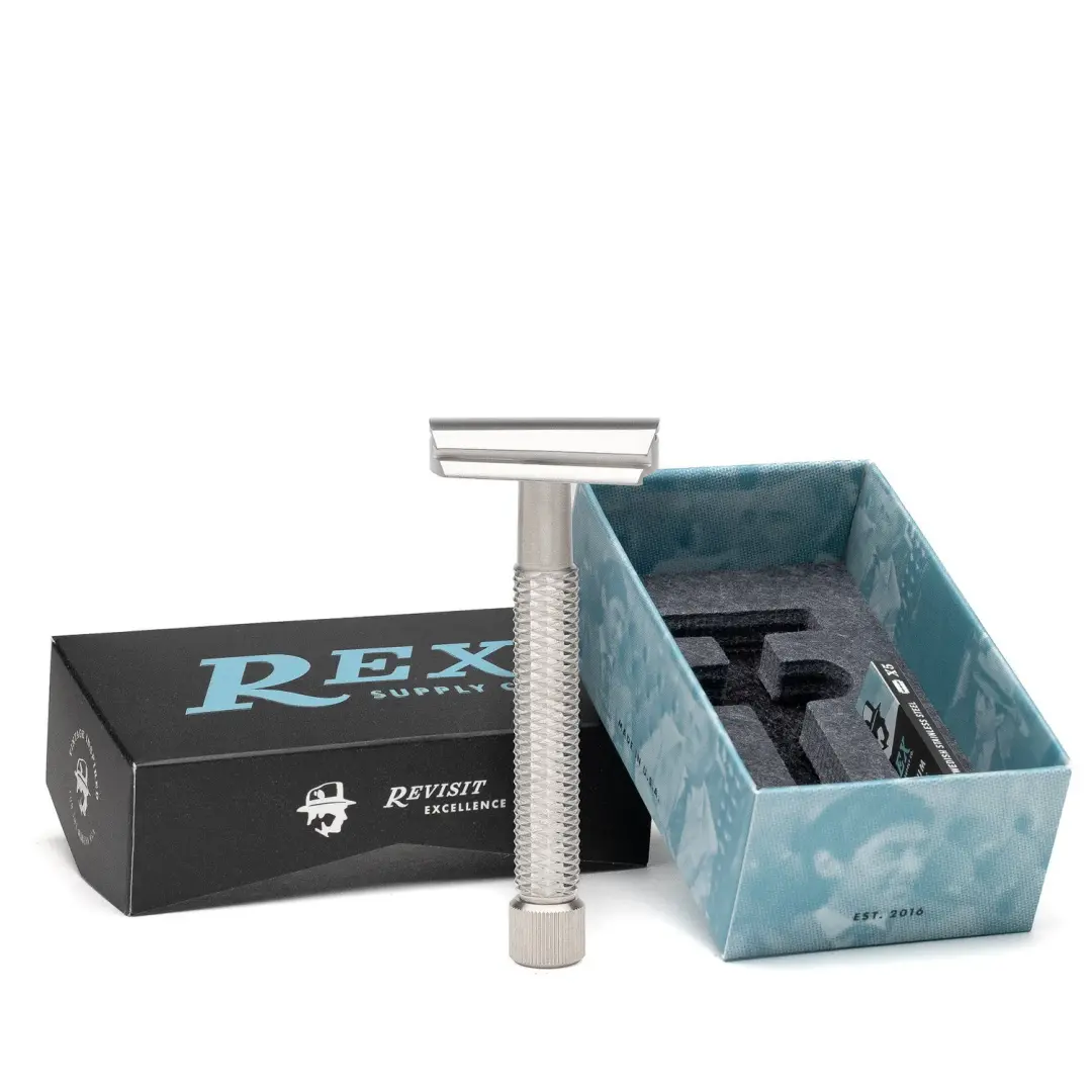 Rex Supply Co. | Sentry Slant XL Three Piece Stainless Steel Double Edge Razor