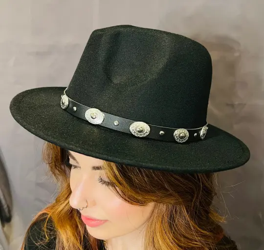 Plain Western Concho Vegan Felt Hat