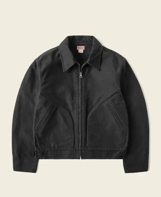 1950s Moleskin Cossack Jacket - Black