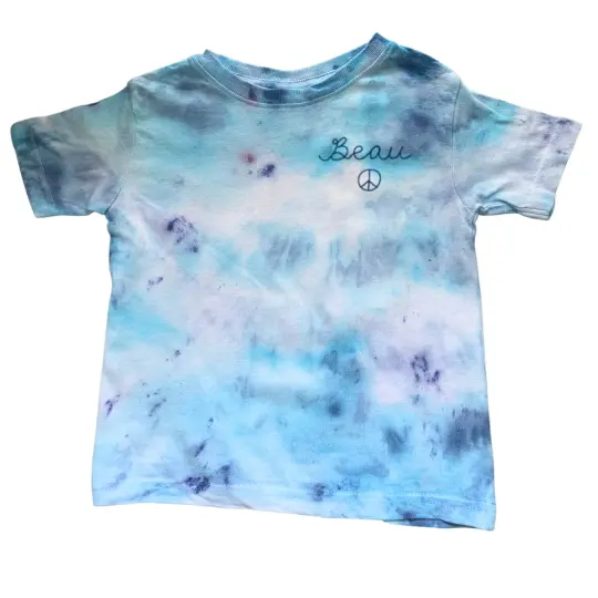 TODDLER Blue Dust Dye Chainstitch T-Shirt (multiple sizes)