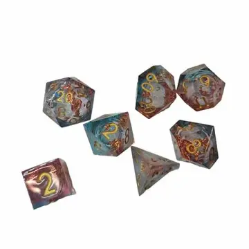 Sharp Edge Dice Red & Blue Copper