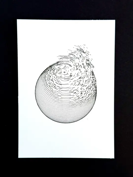 Sphere Study 01 — 5x7" pen plot