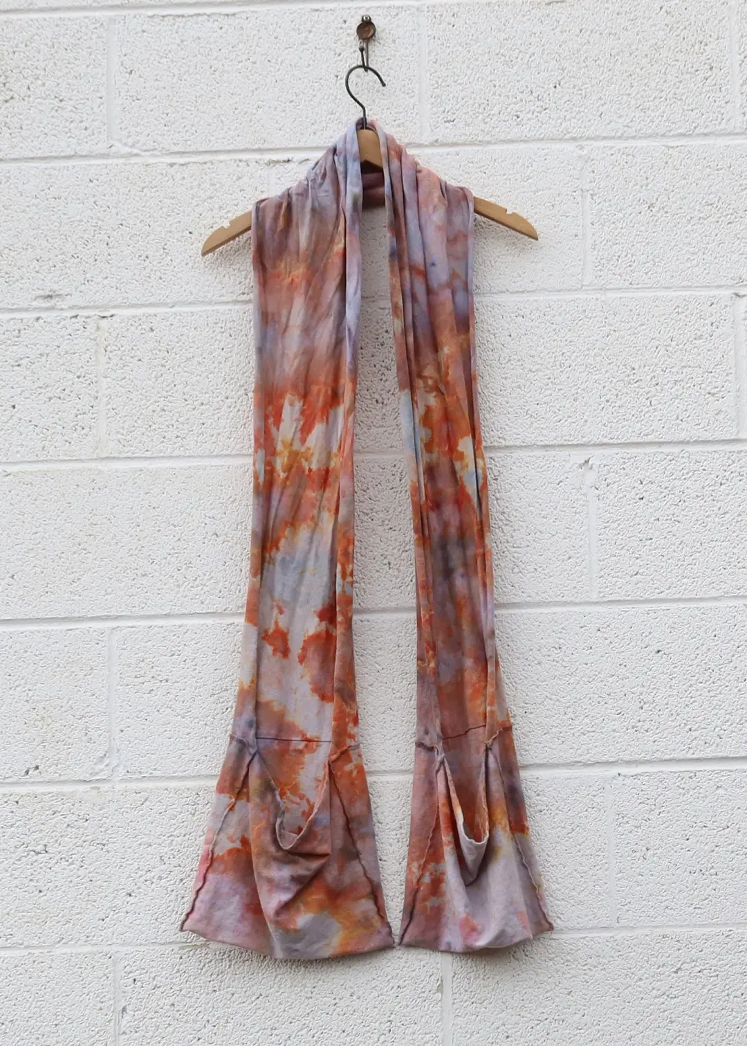 OOAK -Pocket Scarf / One Size / Med  Hemp / Ice Dye (350)