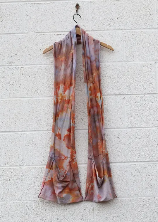 OOAK -Pocket Scarf / One Size / Med  Hemp / Ice Dye (350)
