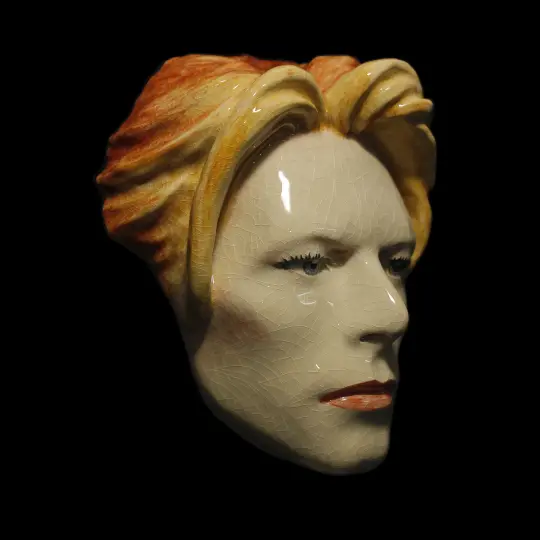 The Man Who Fell To Earth – Painted Ceramic Mask Sculpture