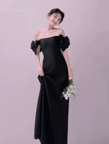 Silky Satin Strapless Corset Prom Gown , Minimalist Women's Maxi Evening Dress RS2176