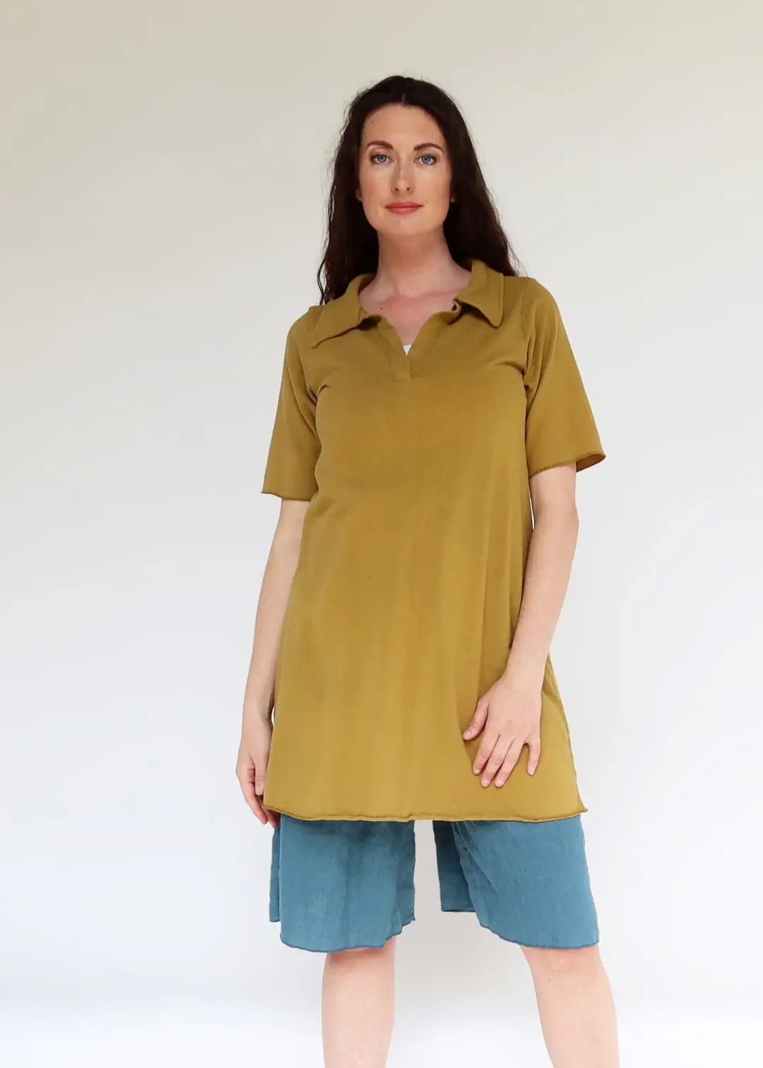 SAMPLE SALE - Preppy Ojai Tunic / S / Med Hemp / Spinach / (191)