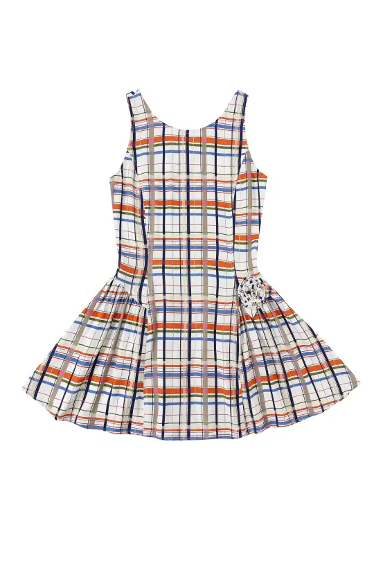 Barefoot Mini Dress Soft Linen Deck Chair Plaid