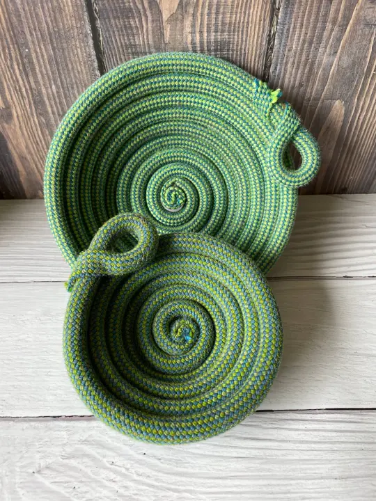 Cactus to Pine - Upcycled Climbing Rope Bowl: Large