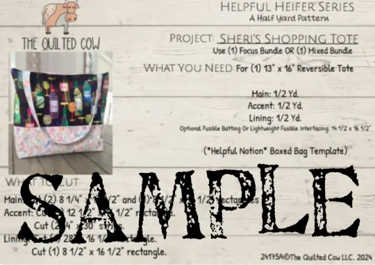 Helpful Heifer A Half Yard Pattern Sheri's Shopping Tote