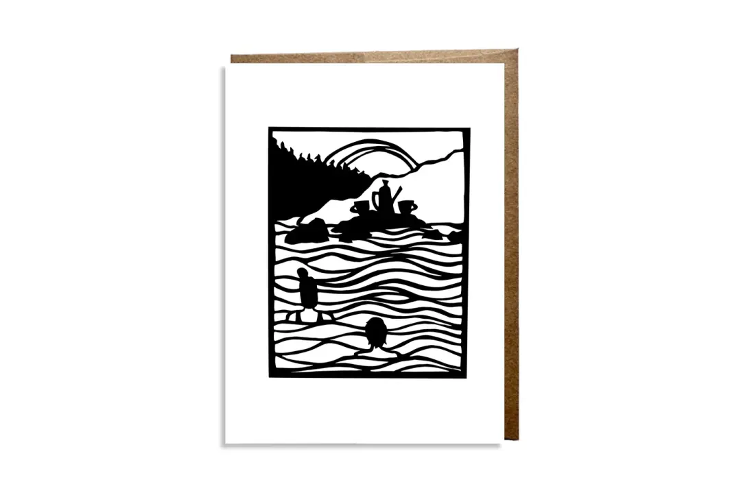 "Coffee Outside With A Wild Swim" card