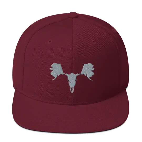 Alaskull Moose - Gray on Maroon