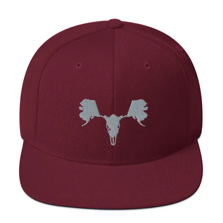 Alaskull Moose - Gray on Maroon