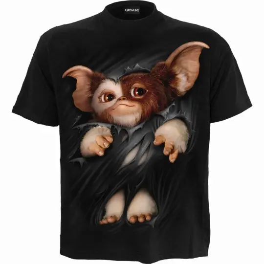 GREMLINS GIZMO Front Print T-Shirt Black - Official Warner Bros. Merchandise