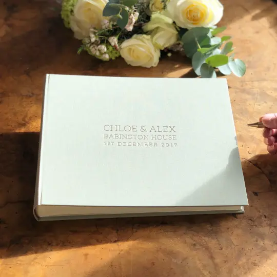 Decadent and Large Landscape Luxury Linen Guest Book - 2 sizes