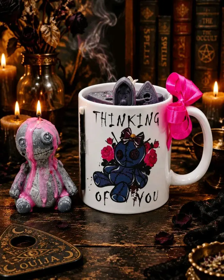 Artisan One Moon Flame Sweet Revenge Voodoo Coffee Mug Cherry Brandy Candle