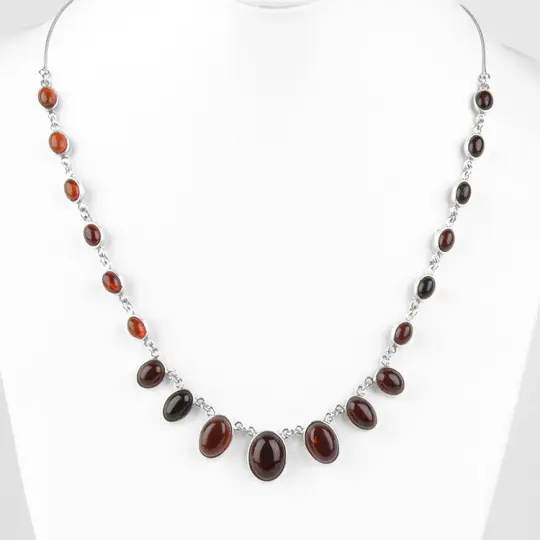 Ovals of Cherry Amber Necklace