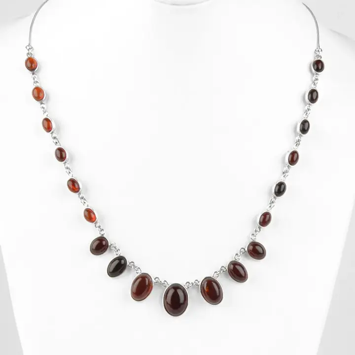 Ovals of Cherry Amber Necklace