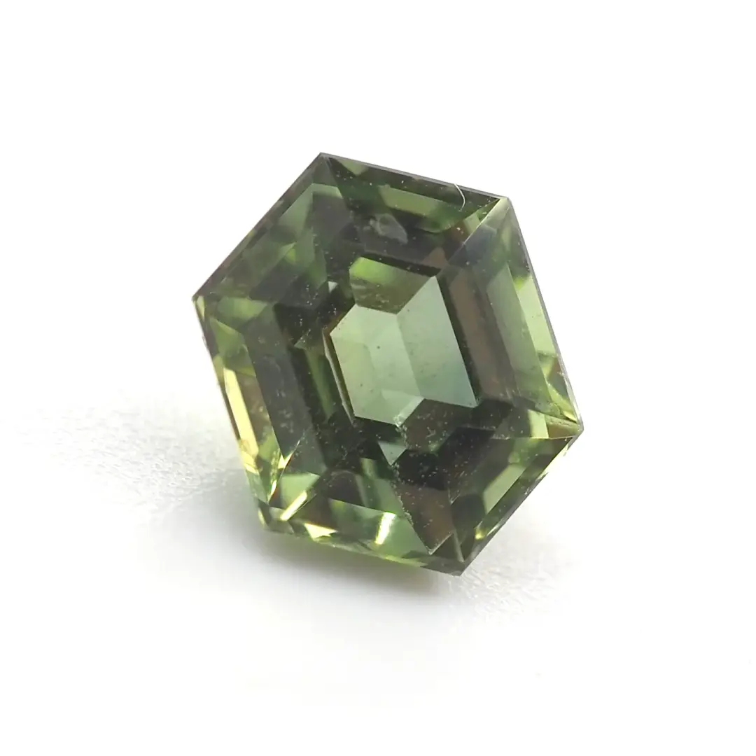 Green Australian sapphire emerald cut .74ct