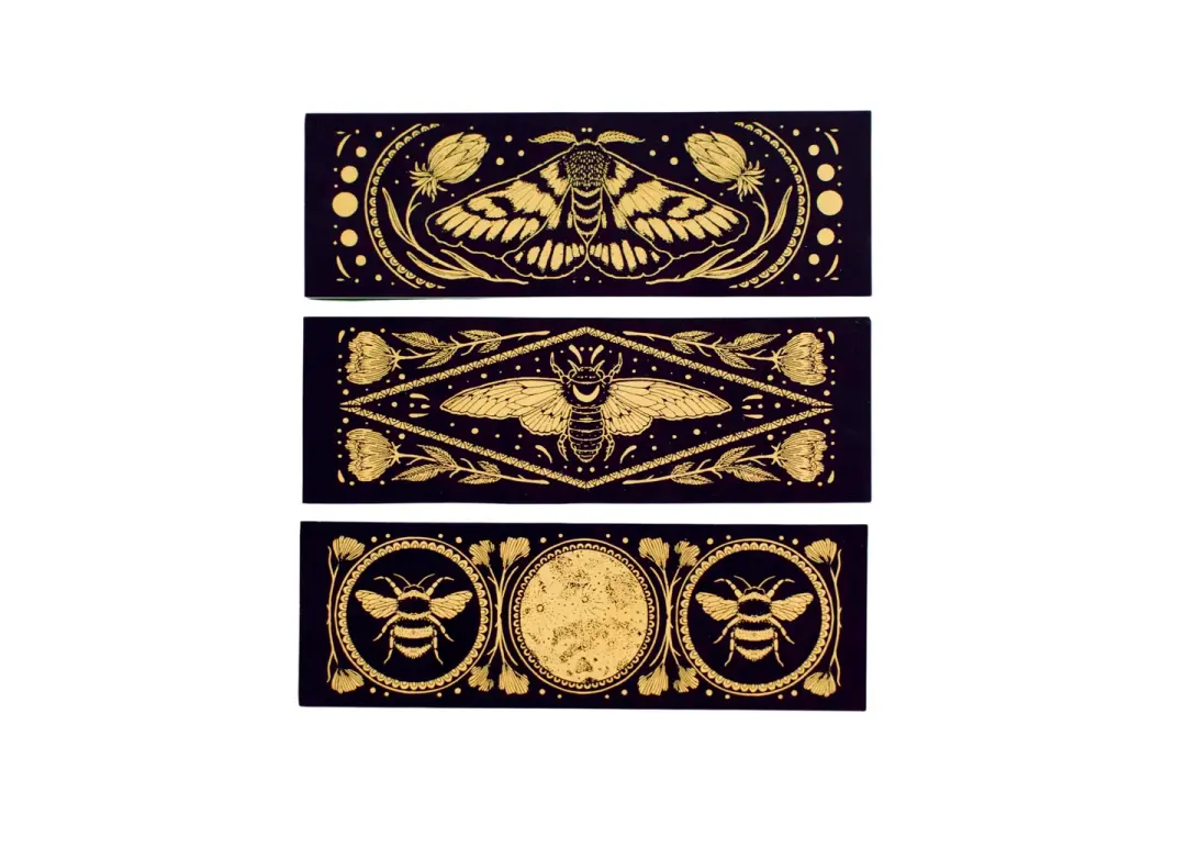 Golden Insects Bookmark Pack