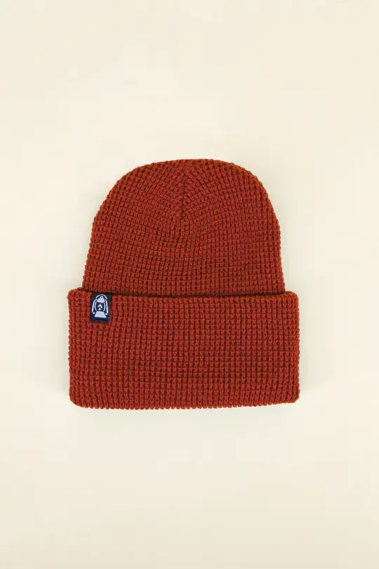 Lantern Waffle Beanie, Rust