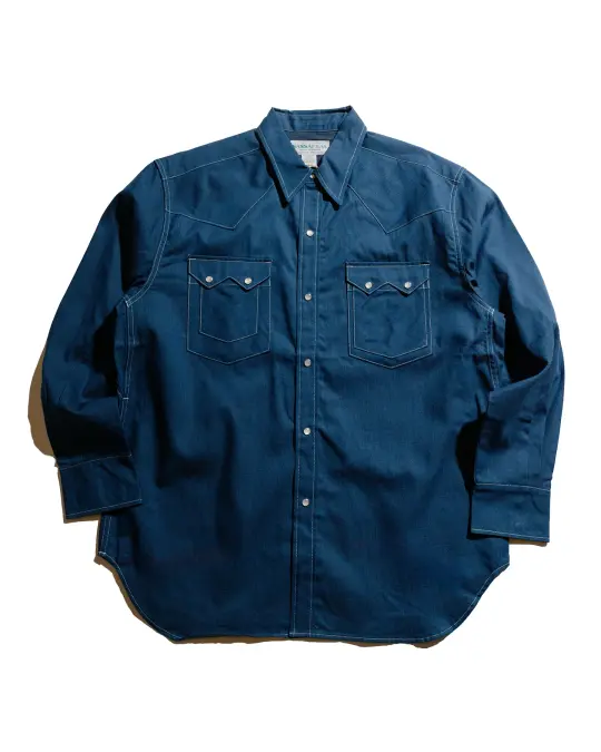 Sassafras Weeds Digger Shirt 6.5oz Herringbone Denim Indigo