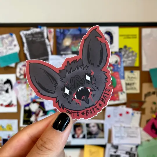 bloody bat vinyl sticker