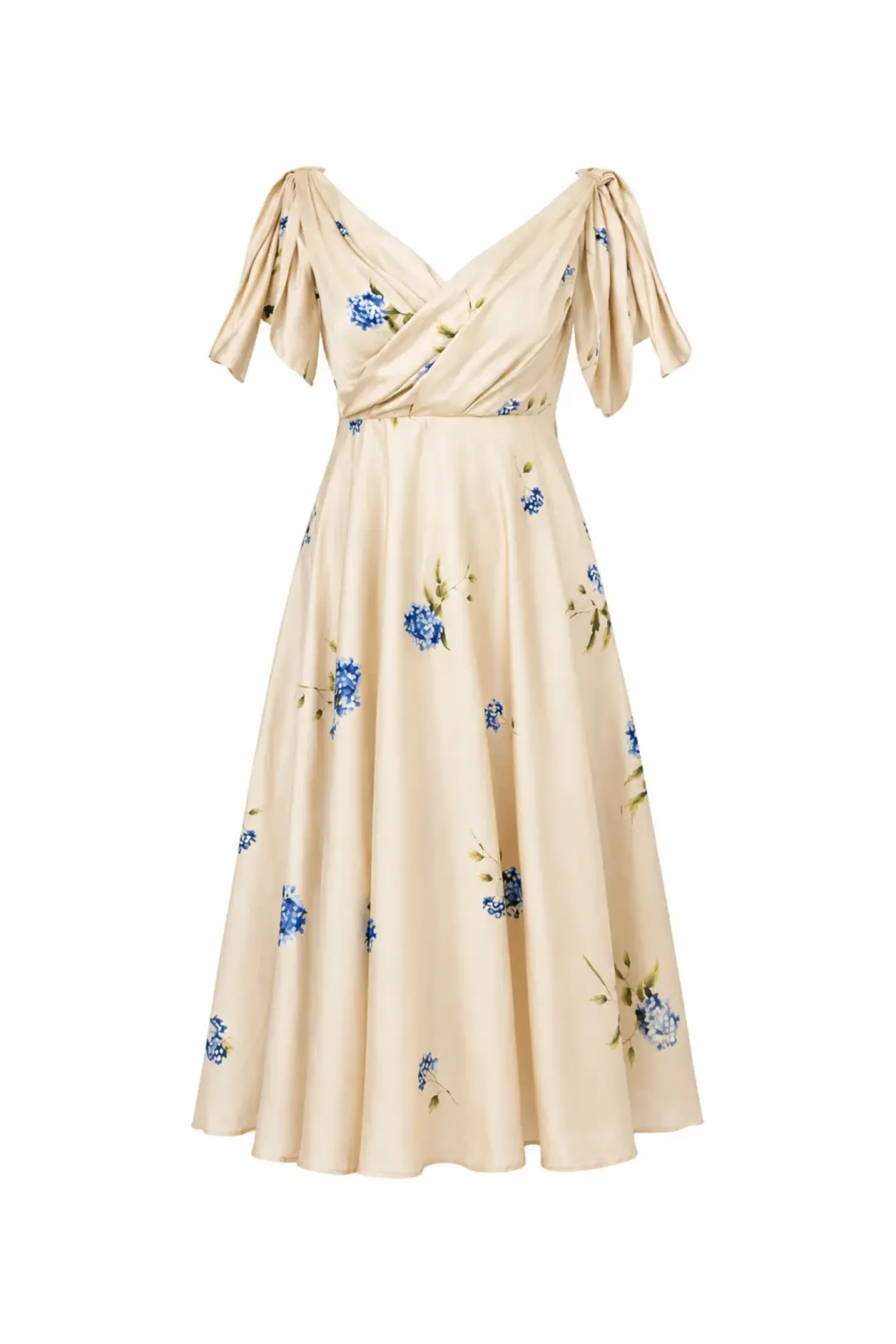 Fit and Flare Floral Dress in Beige | Soft Embrace