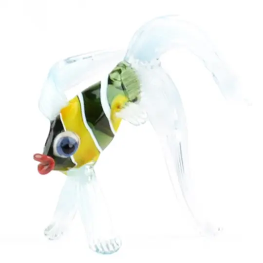 Coral Exotic Fish Glass Figurine