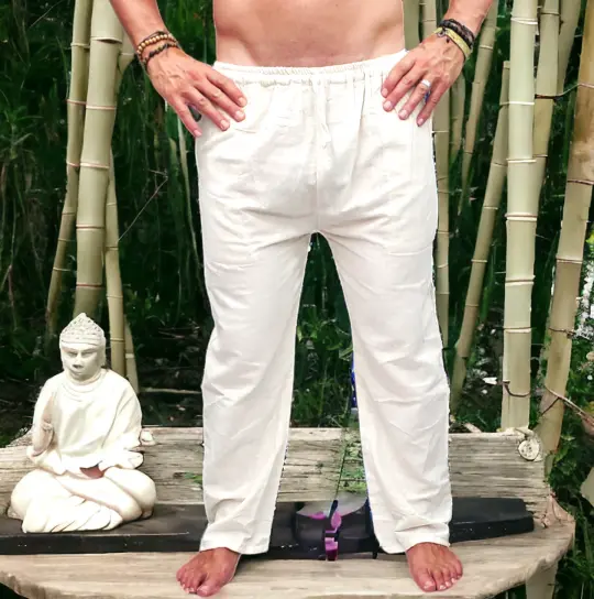 Cotton Yoga Pants - White