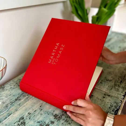 Beautiful and Bold Bright Red Personalised Guest Book or Album