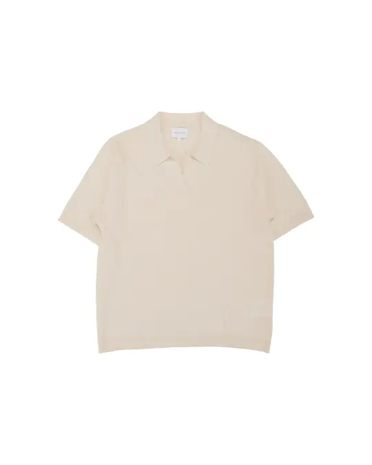 Norse Projects Anholt Cotton Paper Polo Natural Ecru