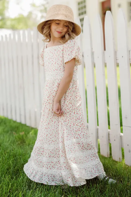 Mini Mirabelle Dress in Cream Ditsy Floral